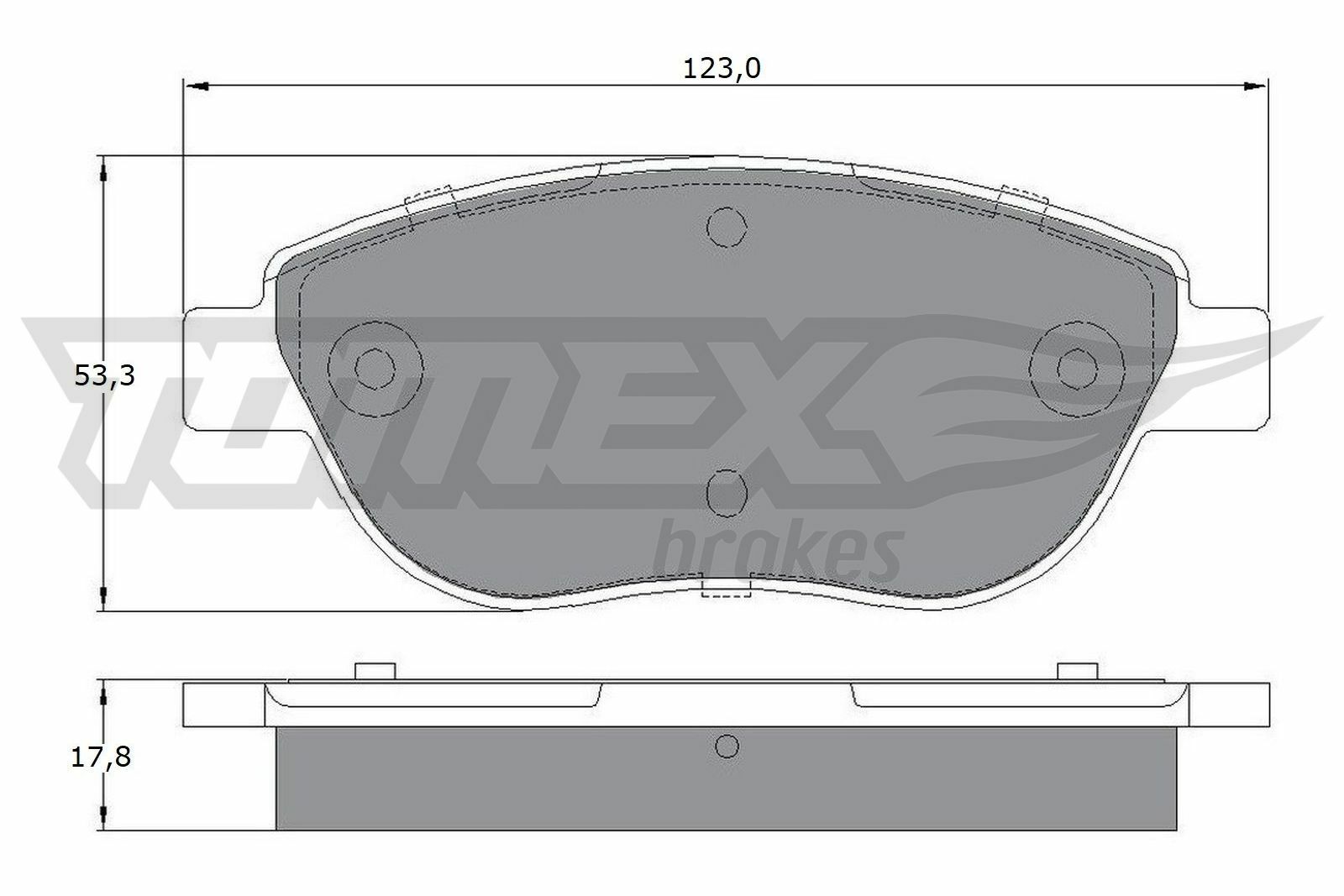 Sada brzdových destiček, kotoučová brzda TOMEX Brakes